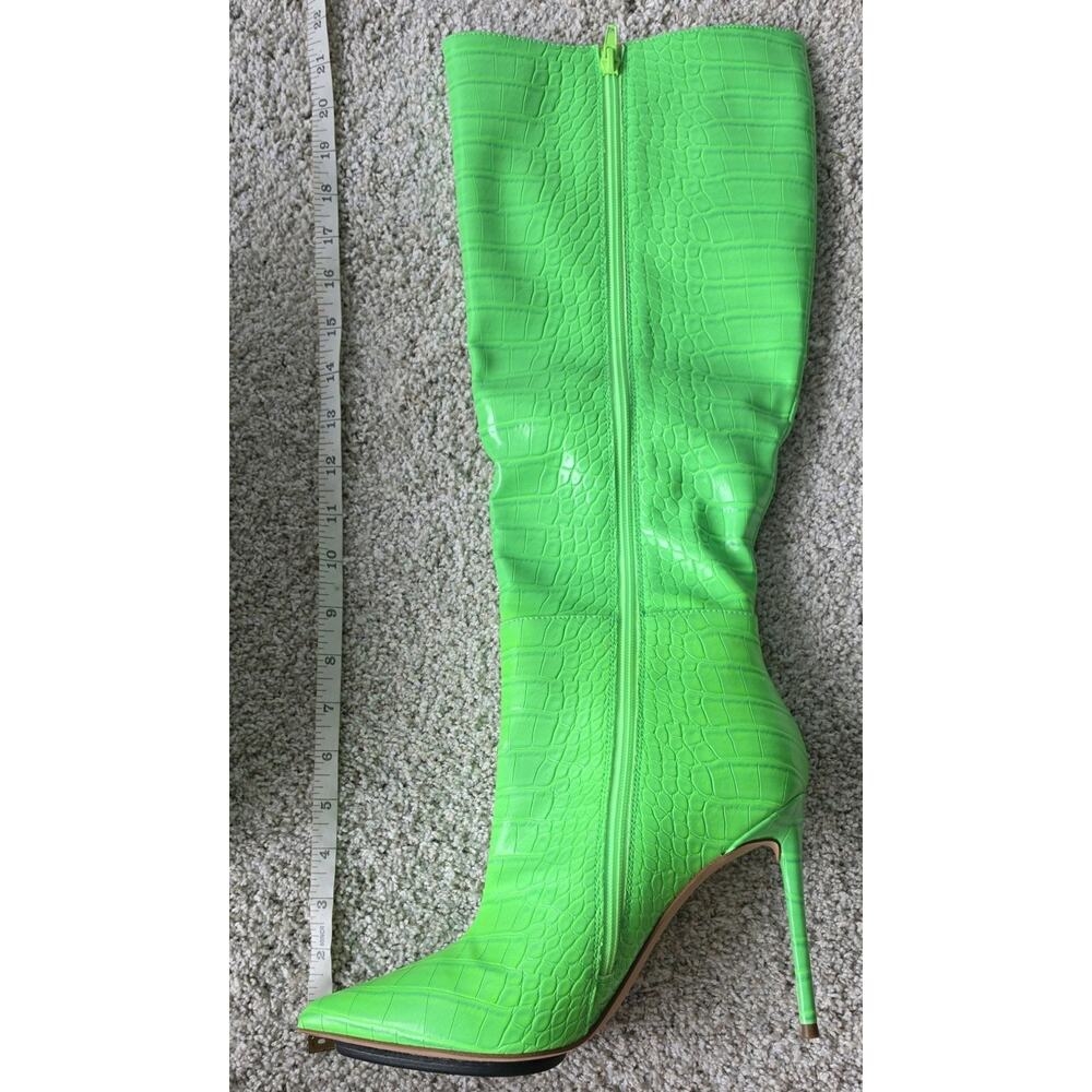 NEW Steve Madden Lime Green Knee High Boots, Size 10 - Picture 15 of 15